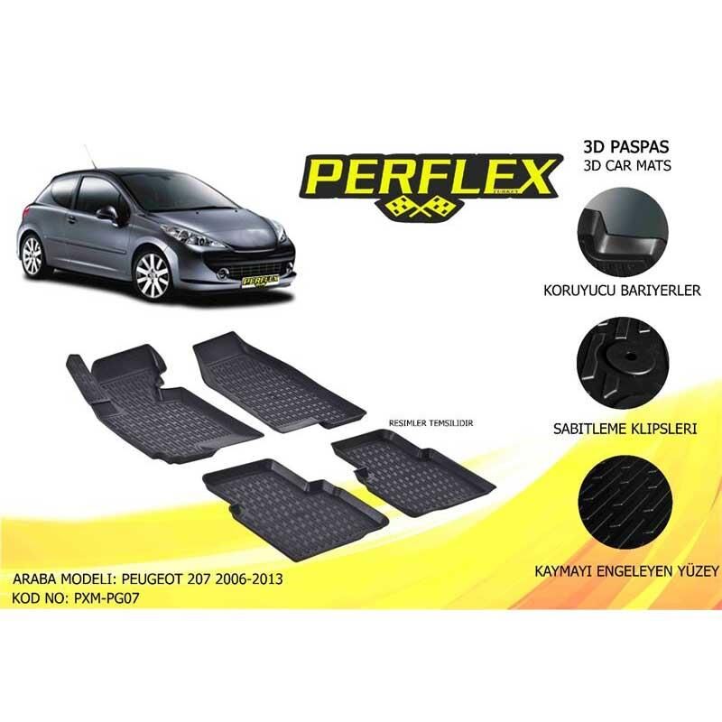 Perflex Paspas 3D Havuzlu Peugeout 207 2006-2013