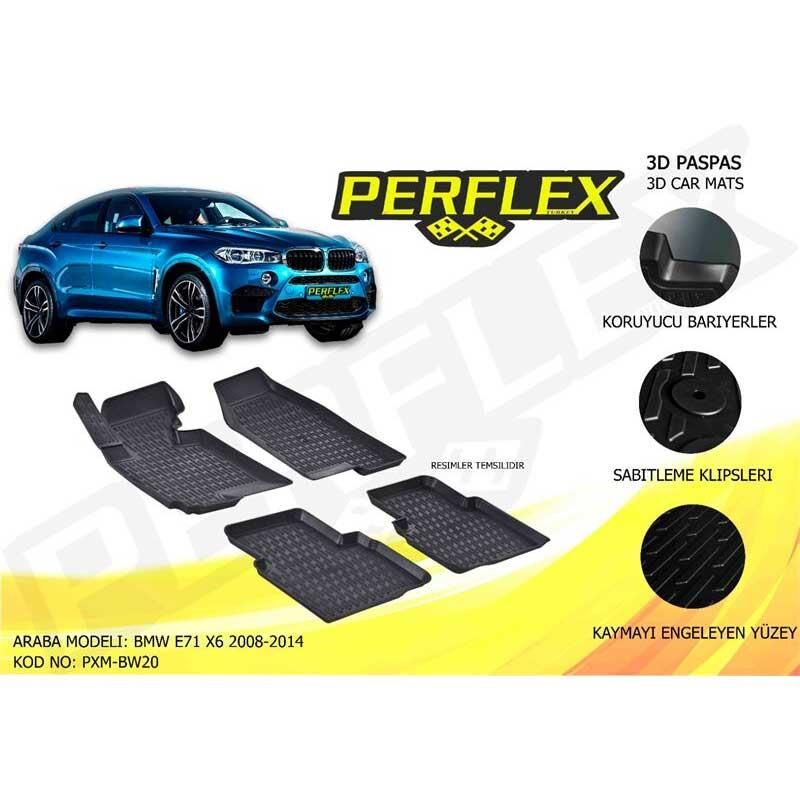 Perflex Paspas 3D Havuzlu Bmw E71 X6 Serisi 2008-2014