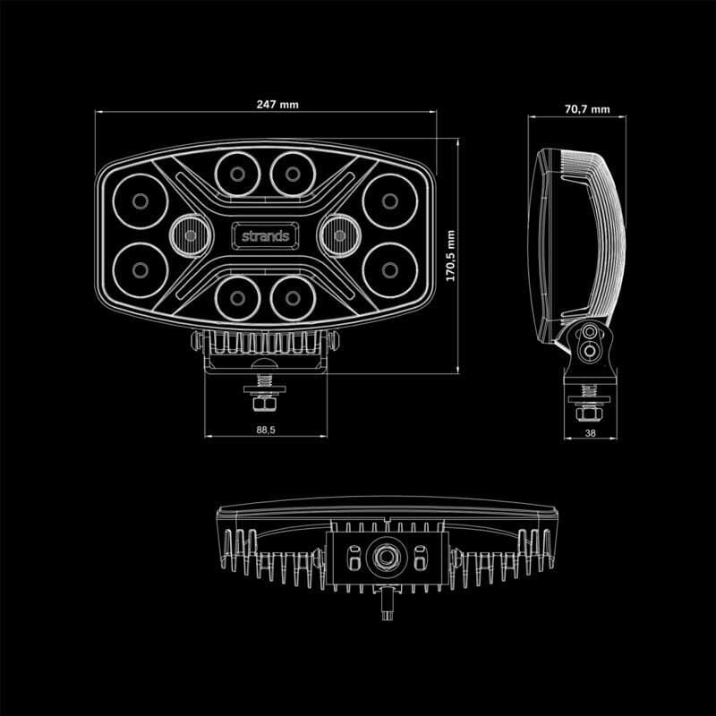 Strands Off-Road Led Lamba Dark Knight Insane Driving 98W 270698
