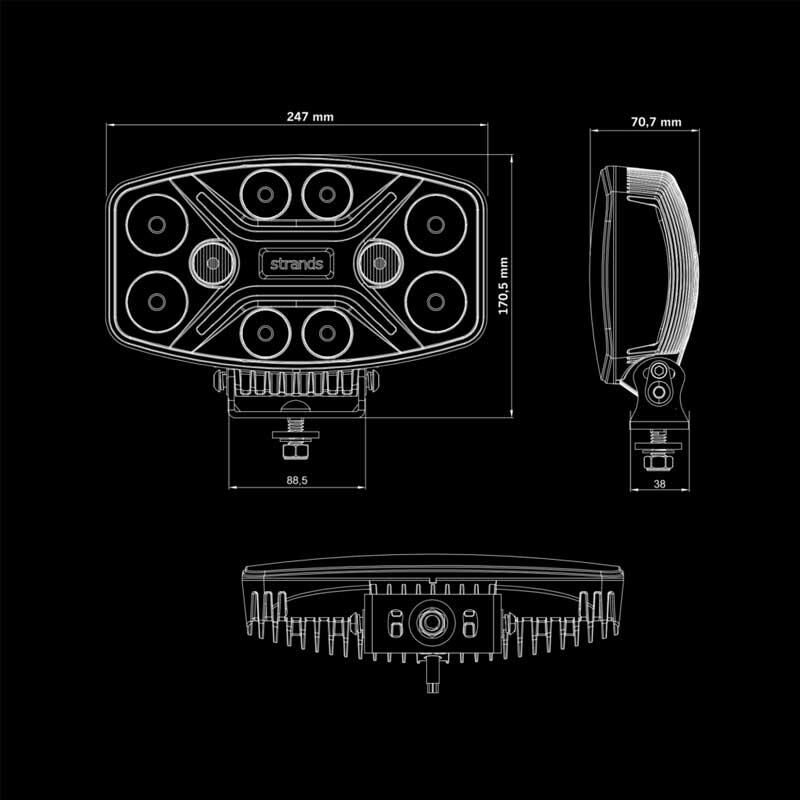 Strands Off-Road Led Lamba Dark Knight Insane Driving 98W 270698