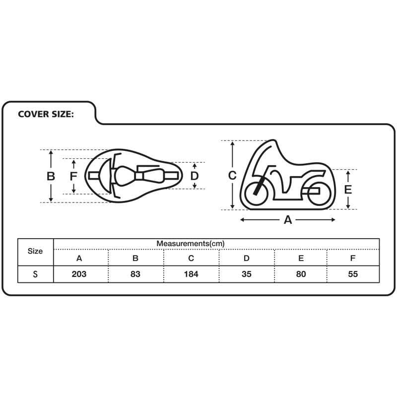 Oxford Motosiklet Scooter Ekranli Aquatex Kilif Small Siyah-Gri CV216
