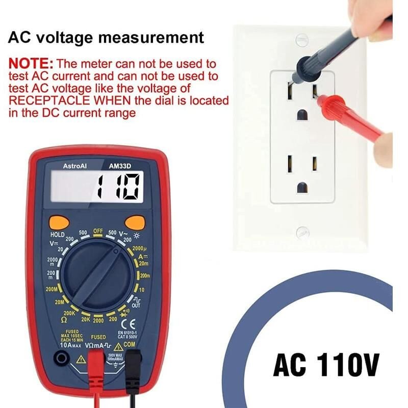 Astroai Dijital Multimetre 2000 Counts Test Cihazi AM33D