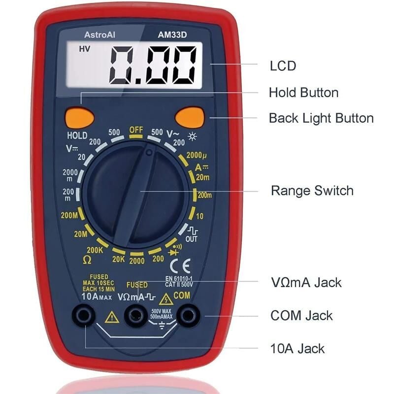 Astroai Dijital Multimetre 2000 Counts Test Cihazi AM33D