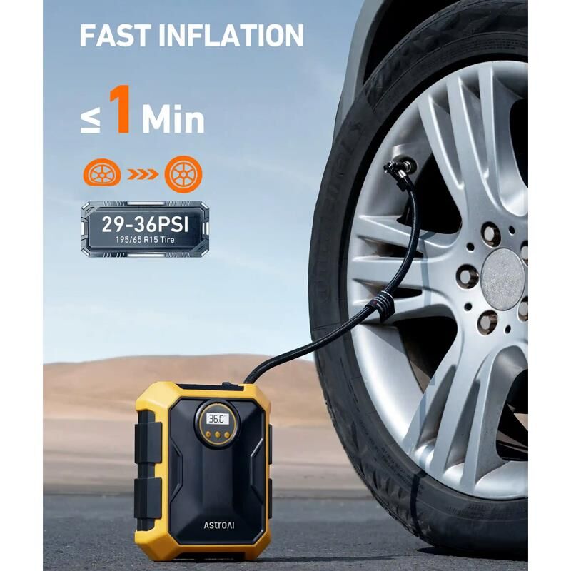 Astroai Otomatik Lastik Sisirme Pompasi Isikli 100PSI CZK-3674