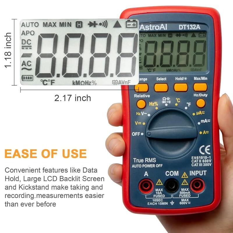 Astroai Dijital Multimetre 4000 Counts Test Cihazi DT132A