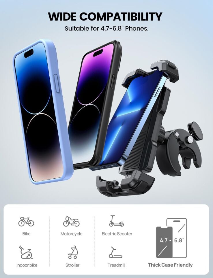 Lamicall Motosiklet ve Bisiklet Telefon Tutucu Hizli Takilir BP07