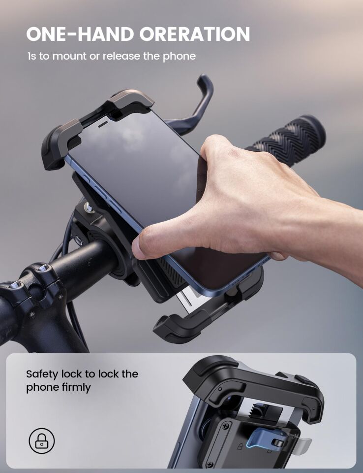 Lamicall Motosiklet ve Bisiklet Telefon Tutucu Ayarlanabilir BP03B