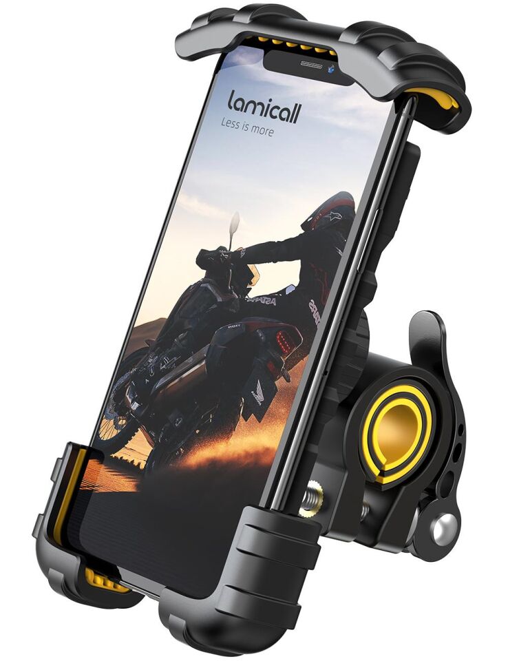 Lamicall Motosiklet ve Bisiklet Telefon Tutucu 360 Derece Döndürülebilir BM02YELLOW