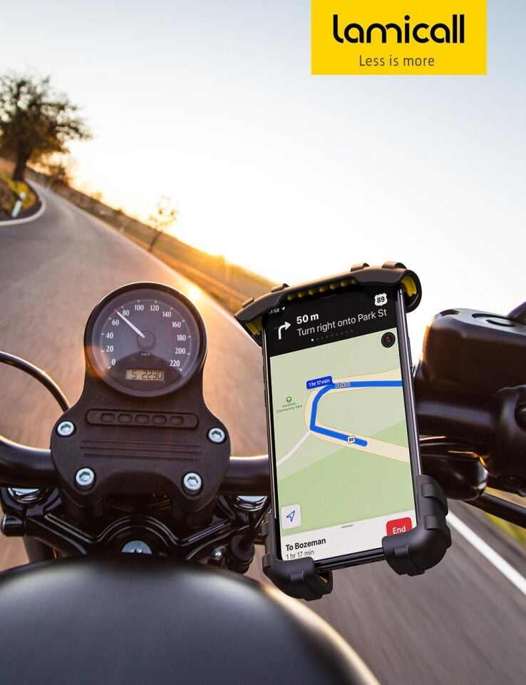 Lamicall Motosiklet ve Bisiklet Telefon Tutucu 360 Derece Döndürülebilir BM02YELLOW