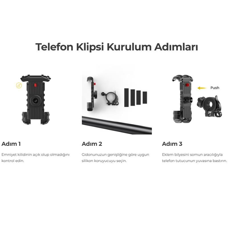 Lamicall Motosiklet ve Bisiklet Telefon Tutucu 360 Derece Döndürülebilir BM02YELLOW