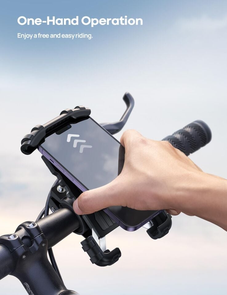 Lamicall Motosiklet ve Bisiklet Telefon Tutucu 360 Derece Döndürülebilir BM02BLACK
