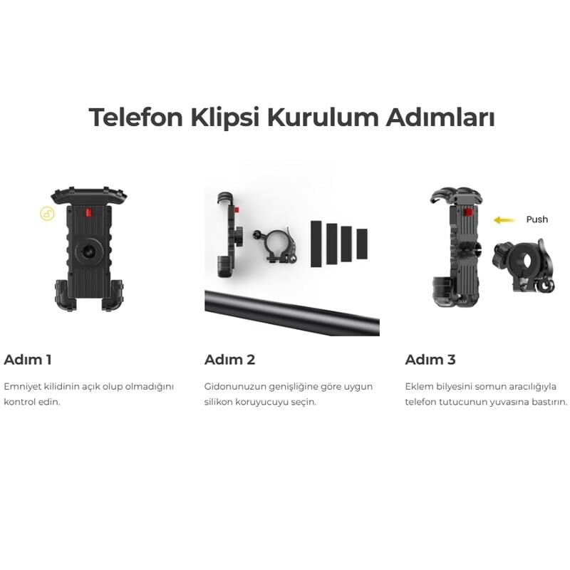Lamicall Motosiklet ve Bisiklet Telefon Tutucu 360 Derece Döndürülebilir BM02BLACK