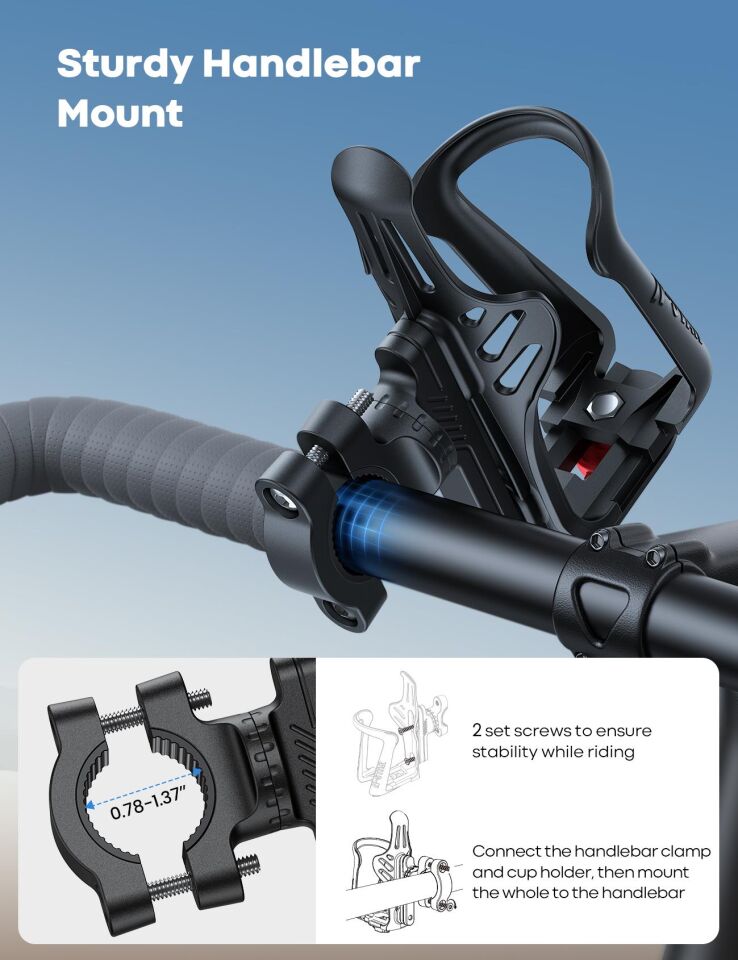 Lamicall Motosiklet ve Bisiklet Su Sisesi Tutucu BCSW01