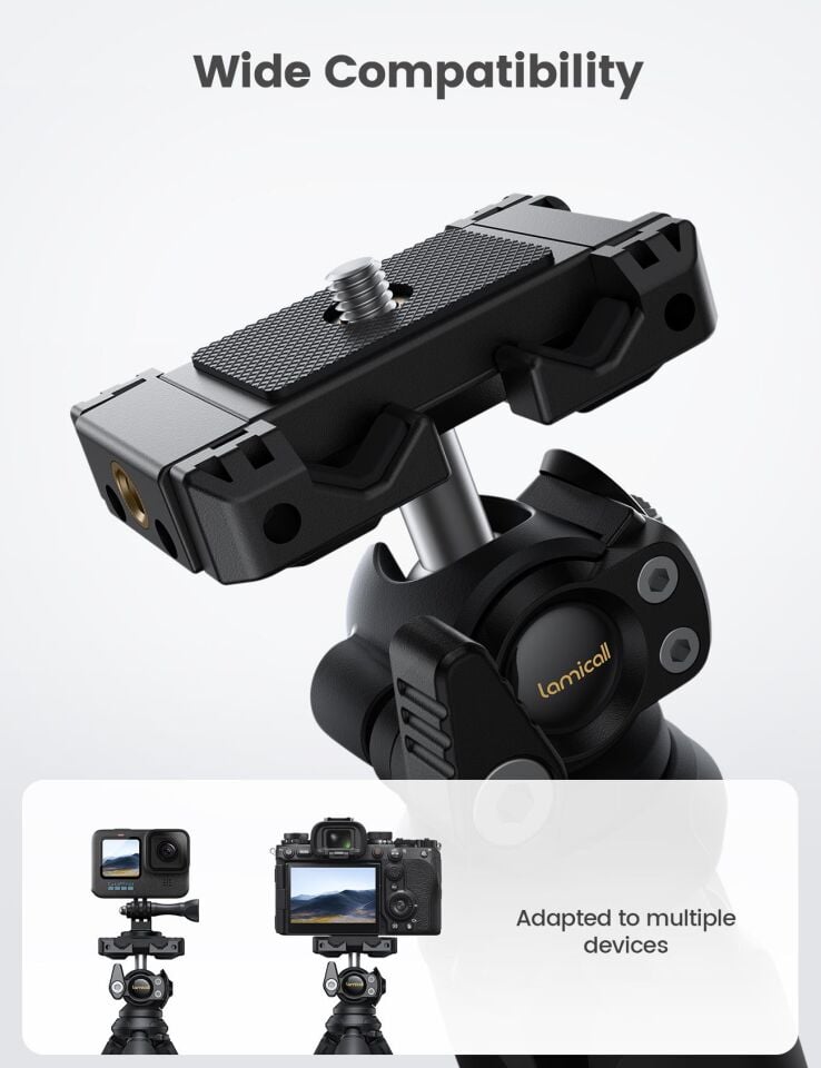 Lamicall Cep Telefonu ve Kamera Uzaktan Kumandali Selfie Çubugu Tripod STTP02