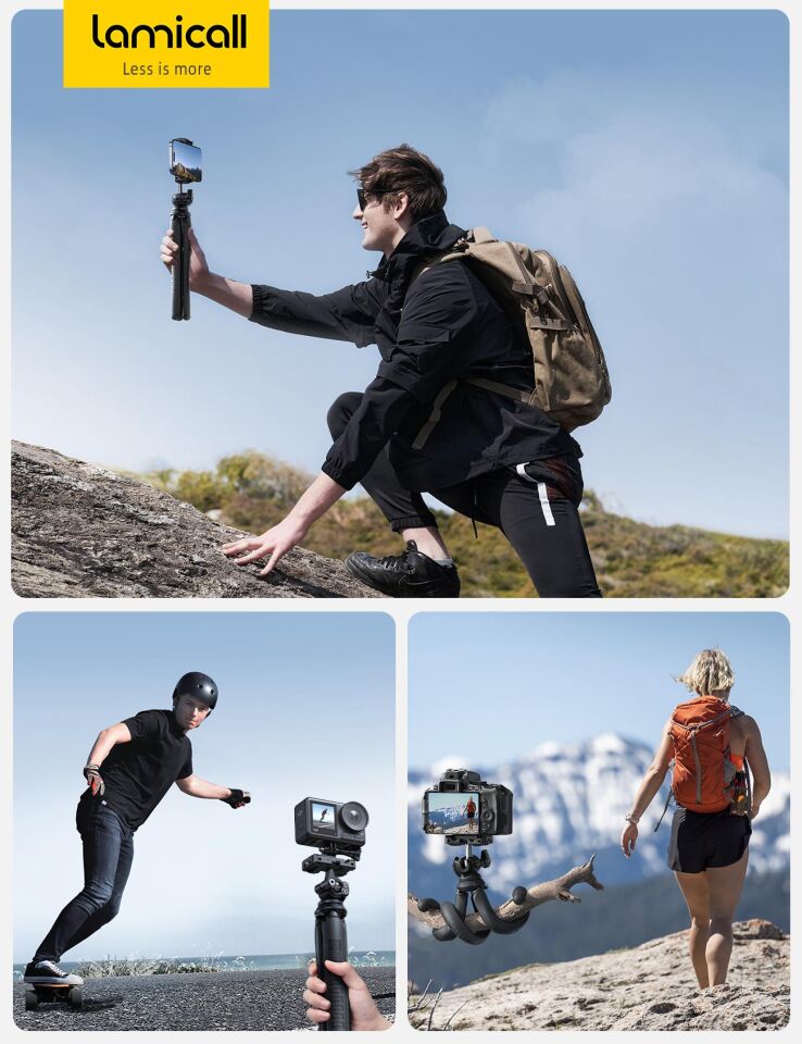 Lamicall Cep Telefonu ve Kamera Uzaktan Kumandali Selfie Çubugu Tripod STTP02