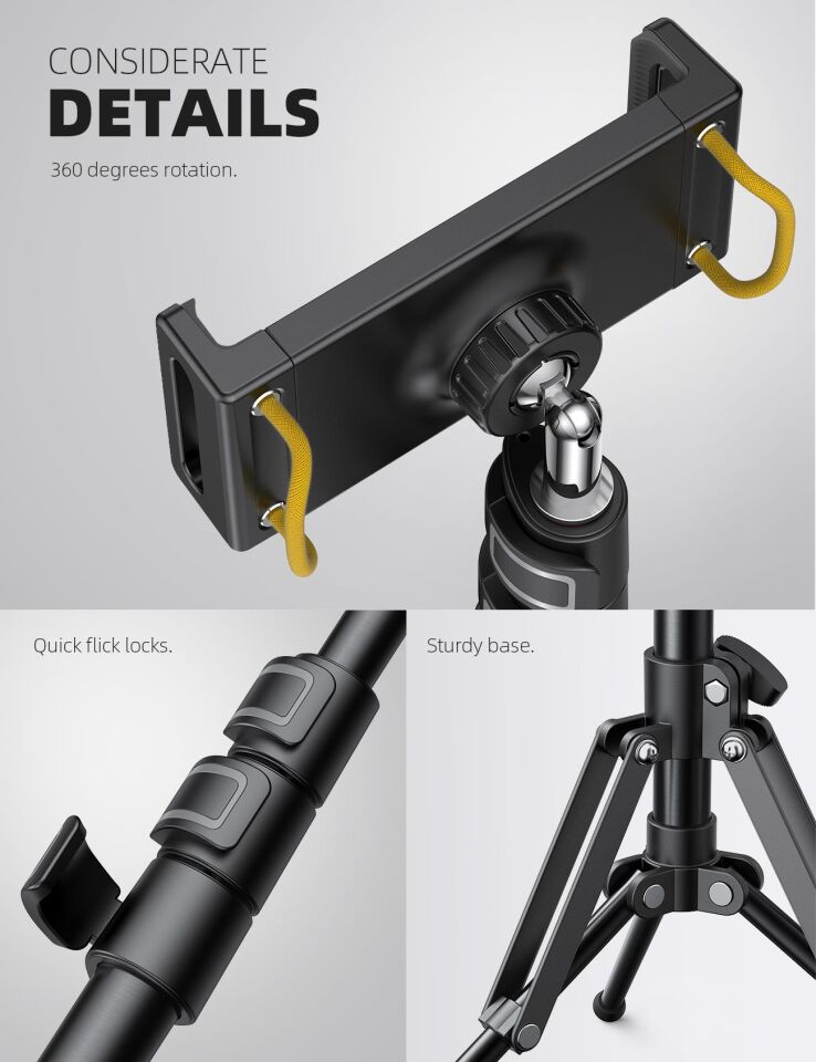 Lamicall Katlanabilir Tablet Tripod 360 Derece Dönme Kumandali FT02