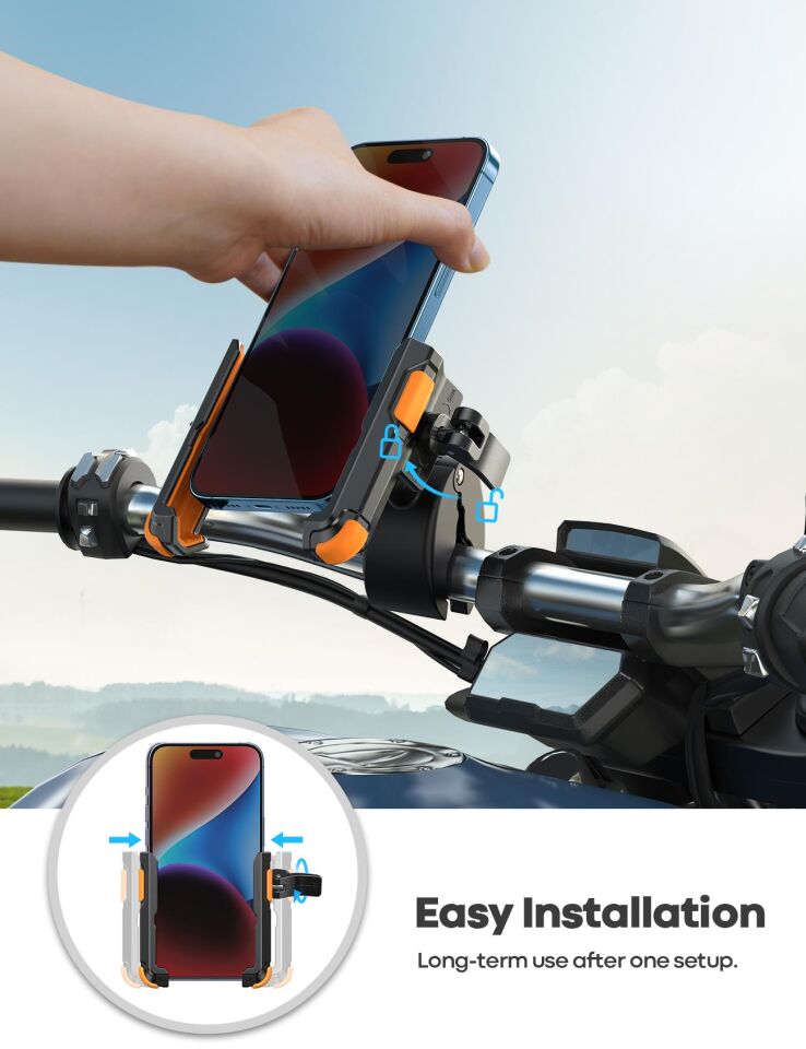 Lamicall Motosiklet ve Bisiklet Telefon Tutucu Kolay Sök Tak BP09O