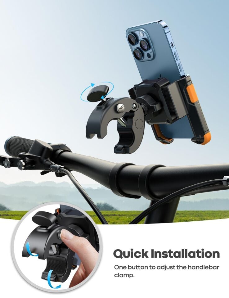 Lamicall Motosiklet ve Bisiklet Telefon Tutucu Kolay Sök Tak BP09O