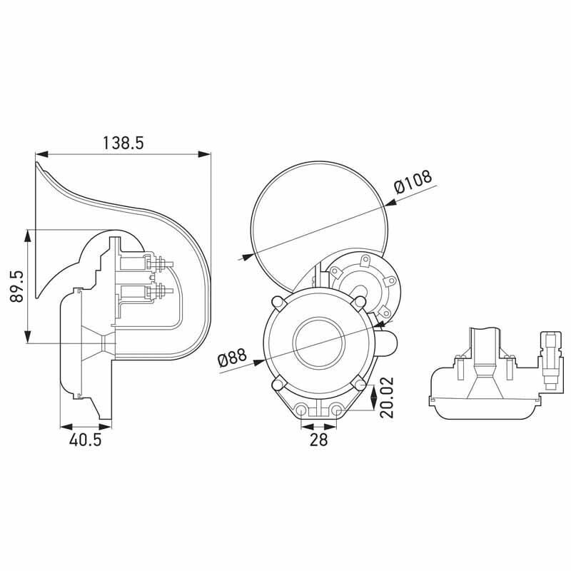 Hella Pnömatik Korna 12-24V 400HZ 115 DBA 3PA013410-011