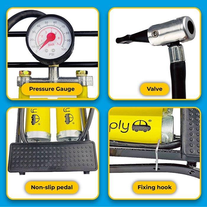 Simply Brands Basinç Göstergeli Çift Pistonlu Ayak Pompasi