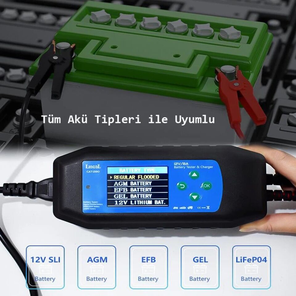 Lancol Akü Test ve Sarj Cihazi 12V/8A CAT-280